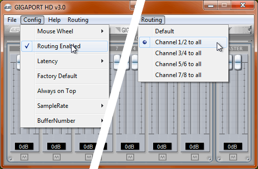 ESI - Knowledge Base / FAQ: Multichannel playback with GIGAPORT HD 